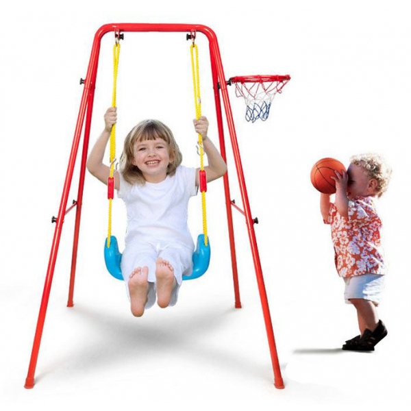 Kids 2 In 1 Swing and Basketball Set