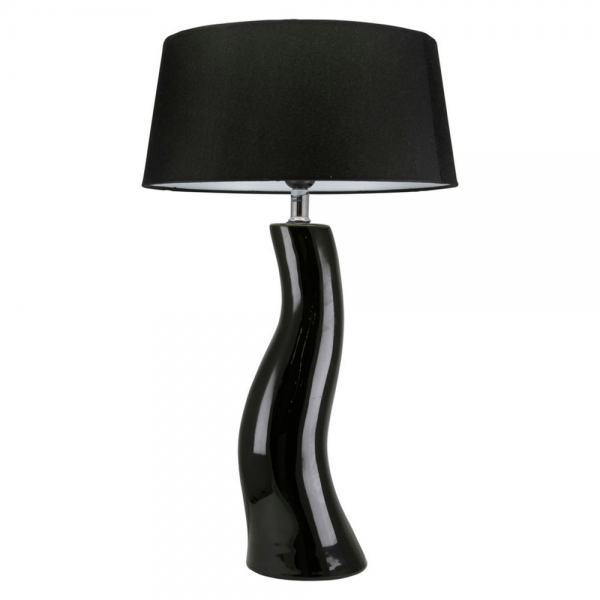 Searchlight Strata Curve Table Lamp With Shade Black