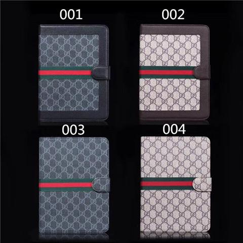Gucci　レザー ipad air2カバー おもろい 全面保護 革 ブランド　カード収納 