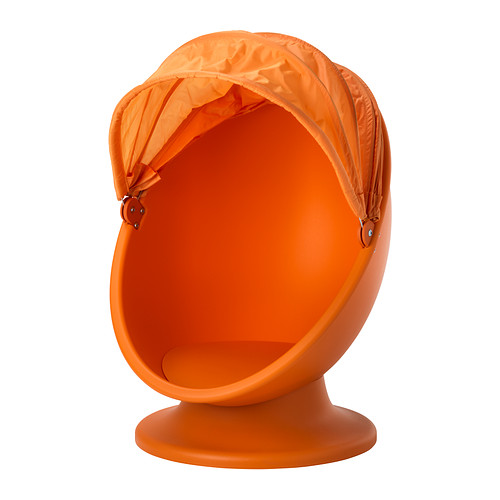 IKEA PS LÖMSK Swivel armchair, orange, light orange