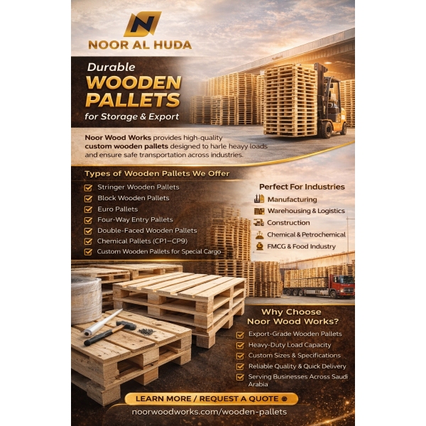 Durable Wooden Pallets for Storage & Export | Noor Wood Works